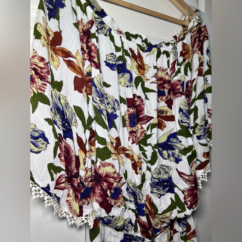Kori | Floral Off-Shoulder Romper | Medium | EUC - Picture 2 of 5